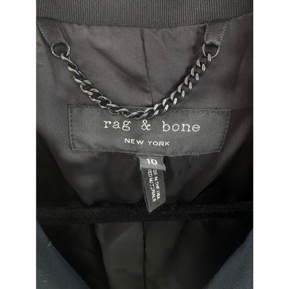 Rag & Bone Blazer‎ Windsor Cotton Jacket Women's Size 10 Navy Blue Black - Picture 3 of 8